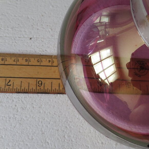 Vtg Bombay Lavender Glass Tumble Up Carafe wGlass Silver Trim Heavy Bases Poland - Picture 9 of 9
